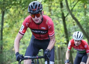 Spencer Corder under pressure from Sam Morris