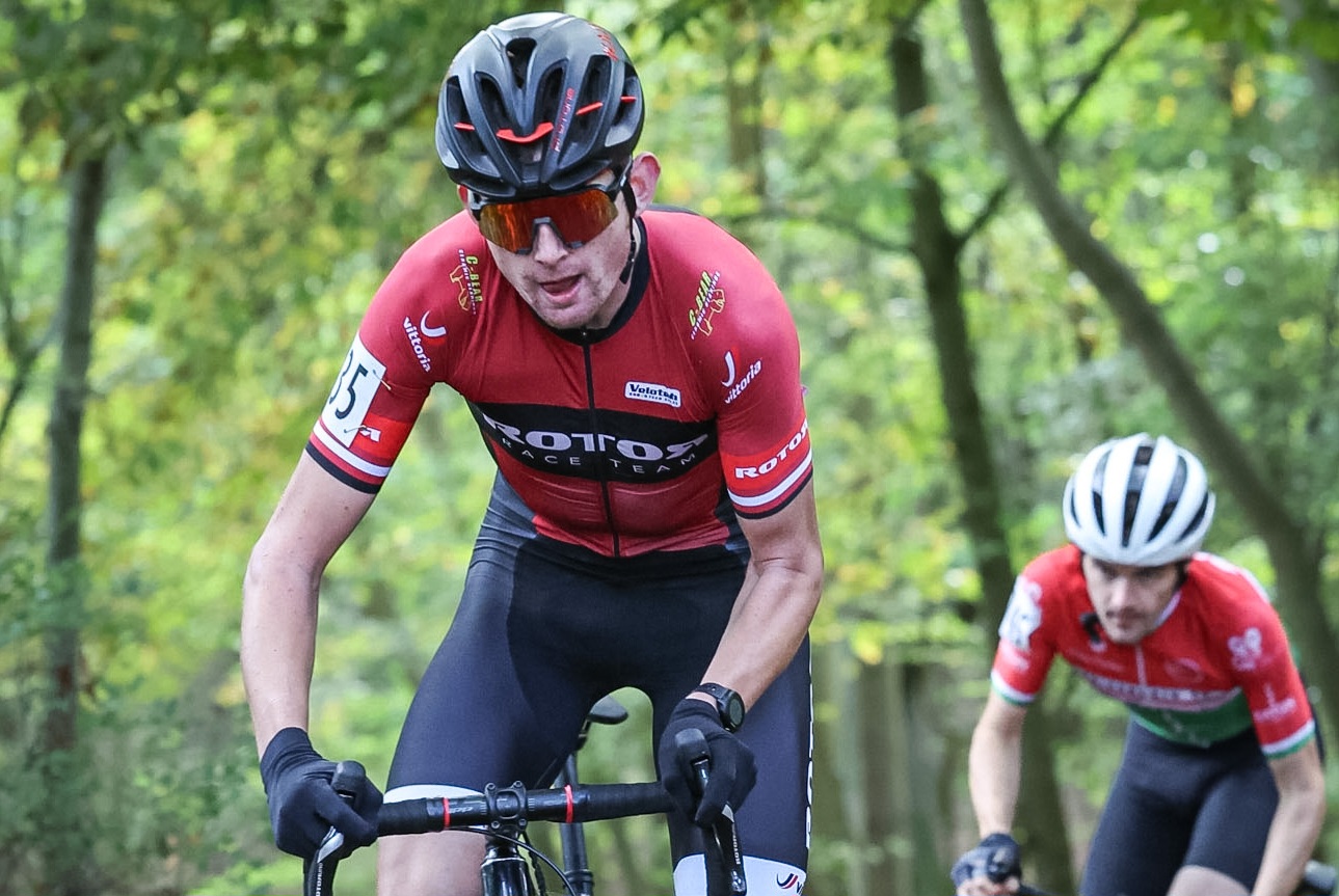 Spencer Corder under pressure from Sam Morris